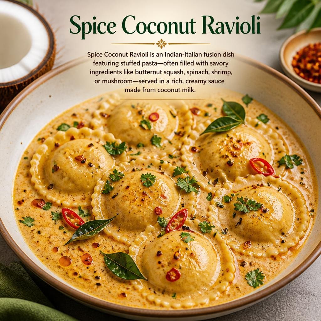 Spice Coconut Ravioli Six Ounces Coffee